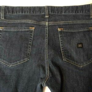 KR3W Jeans K Slim Stretch Button Fly Dark Raw Blue